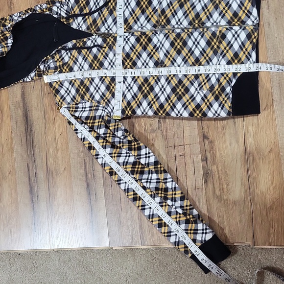 VOLCOM Black Gold Lumbar Jack Fleece Full Zip Puffy Hoodie with Pockets - Picture 8 of 12